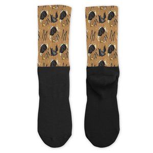 Gentlemen's Brown Black Fashion Style Dapper Design Cotton Athletic Socks